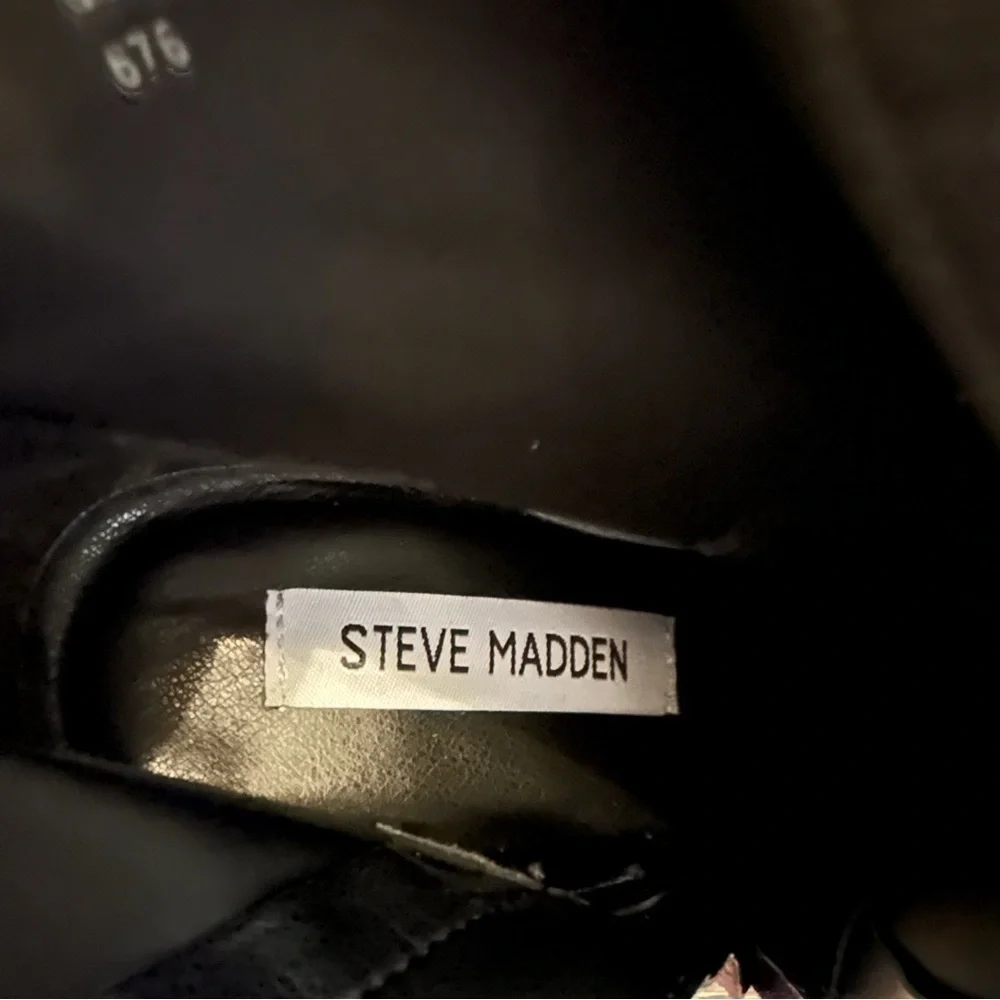 STEVE MADDEN FALONA BROWN FAUX SUEDE BLOCK HEEL ZIP SIDE HEEL GRIP BOOTIE 7.5 - Picture 9 of 9
